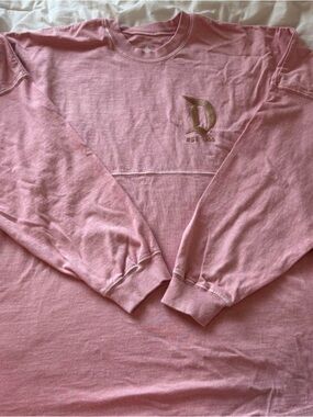 Disney Pink Long Sleeve Tee with Gold 'D' Logo